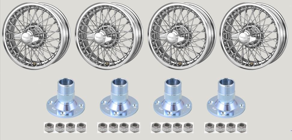 4.5 x 15" 60 Spoke Wire Wheel Kit (Chrome)